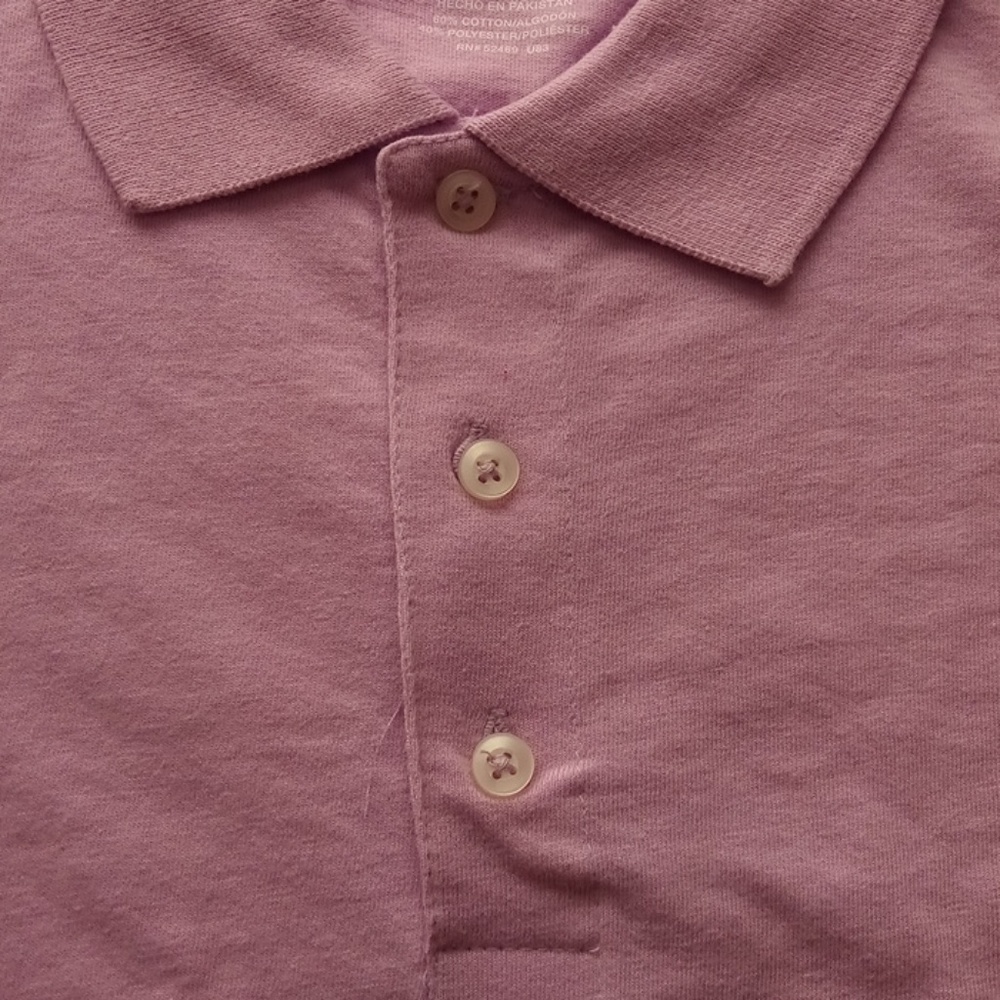 GEORGE MEN'S SHORT SLEEVE SOLID POLO SHIRT SZ M
